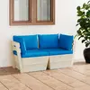Image de vidaXL Canapé palette à 2 places de jardin avec coussins Bois d'épicéa