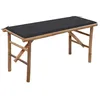 Image de vidaXL Banc de jardin pliable avec coussin 118 cm Bambou