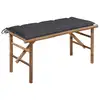 Image de vidaXL Banc de jardin pliable avec coussin 118 cm Bambou