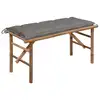 Image de vidaXL Banc de jardin pliable avec coussin 118 cm Bambou