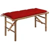 Image de vidaXL Banc de jardin pliable avec coussin 118 cm Bambou