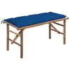 Image de vidaXL Banc de jardin pliable avec coussin 118 cm Bambou