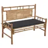 Image de vidaXL Banc de jardin avec coussin 120 cm Bambou