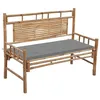 Image de vidaXL Banc de Jardin avec Coussin Banc de Terrasse Meuble d'Extérieur Banc de Patio Meuble de Jardin Banc de Parc Arrière-Cour 120 cm Bambou