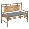 Image de vidaXL Banc de jardin avec coussin 120 cm Bambou