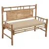 Image de vidaXL Banc de jardin avec coussin 120 cm Bambou