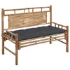 Image de vidaXL Banc de jardin avec coussin 120 cm Bambou