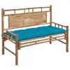 Image de vidaXL Banc de jardin avec coussin 120 cm Bambou