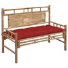 Image de vidaXL Banc de jardin avec coussin 120 cm Bambou