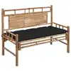 Image de vidaXL Banc de jardin avec coussin 120 cm Bambou