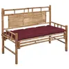 Image de vidaXL Banc de jardin avec coussin 120 cm Bambou
