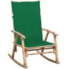 Image de vidaXL Chaise à bascule avec coussin bambou