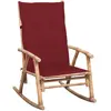 Image de vidaXL Chaise à bascule avec coussin Bambou