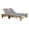 Image de vidaXL Chaise longue pour 2 personnes avec coussins Bambou