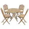 Image de vidaXL Ensemble à manger d'extérieur pliable 5pcs avec coussins Bambou