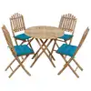 Image de vidaXL Ensemble à manger d'extérieur pliable 5pcs avec coussins Bambou