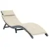 Image de vidaXL Chaise longue avec coussin Gris Bois d'acacia solide
