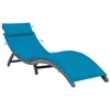 Image de vidaXL Chaise longue avec coussin Gris Bois d'acacia solide