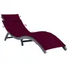 Image de vidaXL Chaise longue avec coussin Gris Bois d'acacia solide