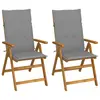 Image de vidaXL Chaises inclinables de jardin lot de 2 et coussins Bois acacia