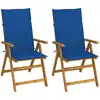 Image de vidaXL Chaises inclinables de jardin lot de 2 et coussins Bois acacia