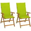 Image de vidaXL Chaises inclinables de jardin lot de 2 et coussins Bois acacia