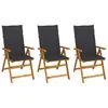Image de vidaXL Chaises pliables de jardin lot de 3 avec coussins Bois d'acacia