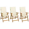 Image de vidaXL Chaises pliables de jardin lot de 3 avec coussins Bois d'acacia