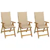 Image de vidaXL Chaises pliables de jardin lot de 3 avec coussins Bois d'acacia