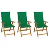 Image de vidaXL Chaises pliables de jardin lot de 3 avec coussins Bois d'acacia