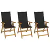 Image de vidaXL Chaises pliables de jardin lot de 3 avec coussins Bois d'acacia