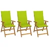 Image de vidaXL Chaises pliantes 3 pièces avec coussins en bois d'acacia massif