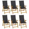 Image de vidaXL Chaises pliables de jardin lot de 6 avec coussins Bois d'acacia