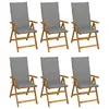 Image de vidaXL Chaises pliables de jardin lot de 6 avec coussins Bois d'acacia