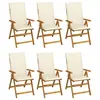 Image de vidaXL Chaises pliables de jardin lot de 6 avec coussins Bois d'acacia