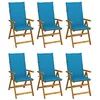 Image de vidaXL Chaises pliantes 6 pièces avec coussins en bois d'acacia massif