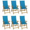 Image de vidaXL Chaises pliables de jardin lot de 6 avec coussins Bois d'acacia