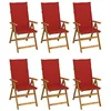 Image de vidaXL Chaises pliantes 6 pièces avec coussins en bois d'acacia massif