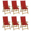 Image de vidaXL Chaises pliables de jardin lot de 6 avec coussins Bois d'acacia