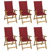 Image de vidaXL Chaises pliantes 6 pièces avec coussins en bois d'acacia massif