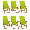 Image de vidaXL Chaises pliantes 6 pièces avec coussins en bois d'acacia massif