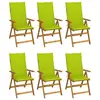 Image de vidaXL Chaises pliables de jardin lot de 6 avec coussins Bois d'acacia