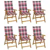 Image de vidaXL Chaises pliables de jardin lot de 6 avec coussins Bois d'acacia