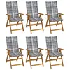 Image de vidaXL Chaises pliables de jardin lot de 6 avec coussins Bois d'acacia