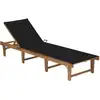 Image de vidaXL Chaise longue pliable avec coussin Bois d'acacia solide