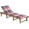 Image de vidaXL Chaise longue pliable avec coussin Bois d'acacia solide