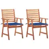 Image de vidaXL Chaises à manger d'extérieur lot de 2 et coussins Acacia massif