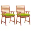 Image de vidaXL Chaises à manger d'extérieur lot de 2 et coussins Acacia massif