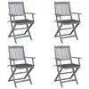 Image de vidaXL Chaises pliables d'extérieur lot de 4 et coussins Bois d'acacia