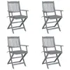 Image de vidaXL Chaises pliables d'extérieur lot de 4 et coussins Bois d'acacia